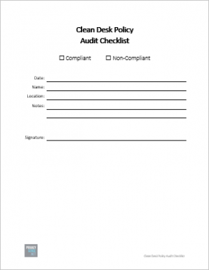 Clean Desk Policy - Audit Checklist