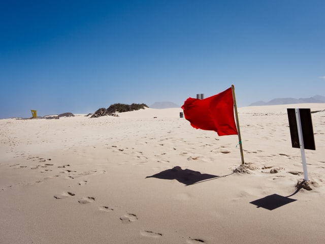 Red flag in desert
