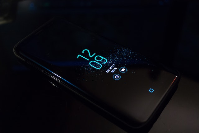 Android phone at night